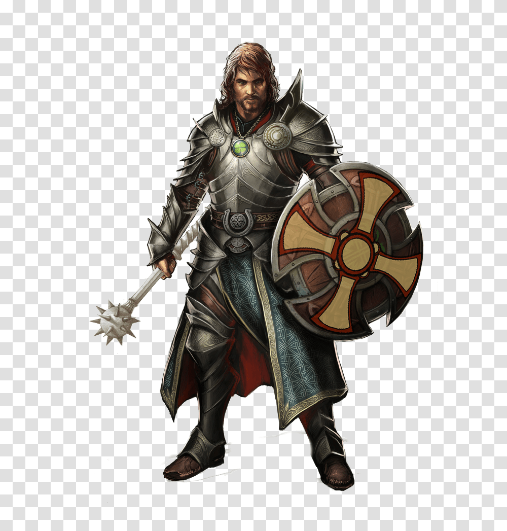 Cleric Mace And Shield, Person, Human, Knight, Armor Transparent Png
