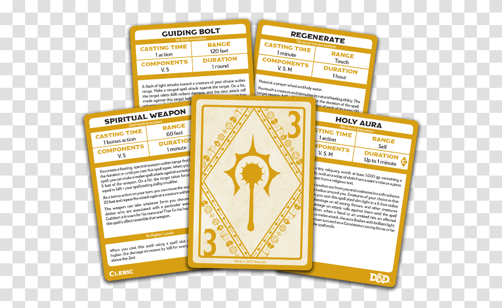 Cleric Spellbook Cards 5th Edition Dungeons & Dragons Cleric Spellbook Cards, Text, Paper, Label, Advertisement Transparent Png