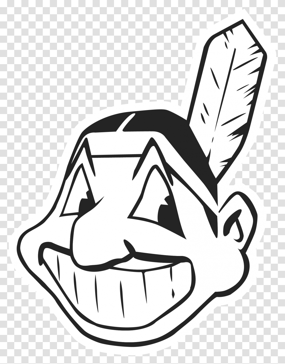 Cleveland Indians Logo Black And White, Stencil, Lawn Mower, Statue Transparent Png