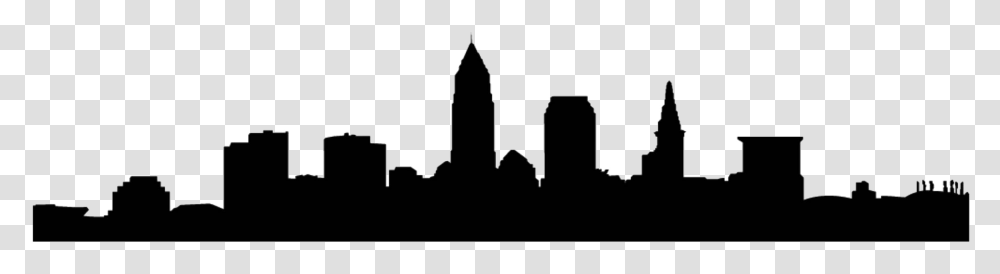 Cleveland Skyline Silhouette, Stencil, Architecture, Building, Nature Transparent Png