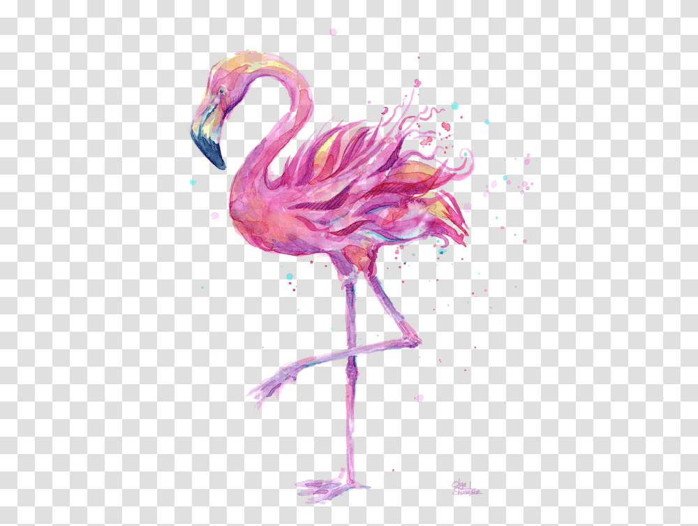 Click And Drag To Re Clip Art Watercolor Flamingo, Bird, Animal, Sea Life, Invertebrate Transparent Png