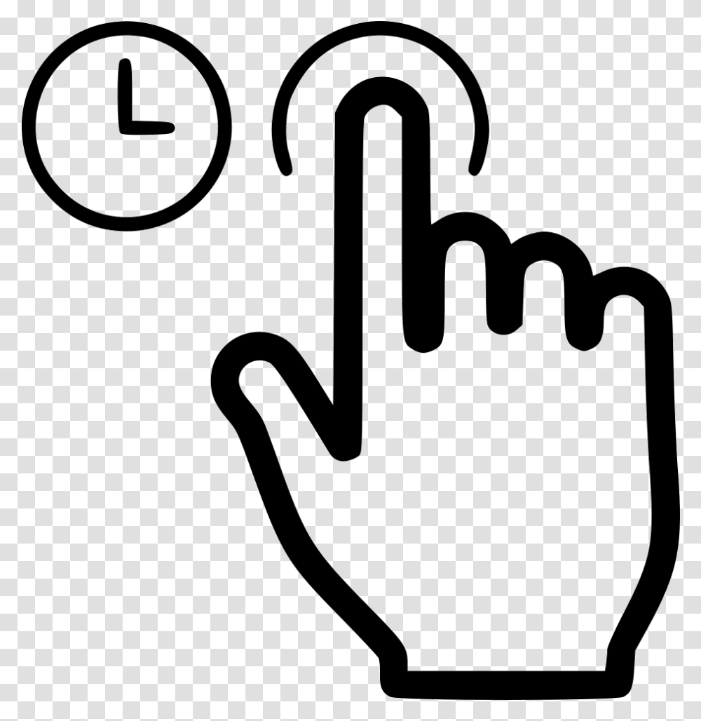 Click And Hold Icon Free Download Hand Click Icon, Number, Stencil Transparent Png