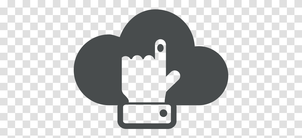 Click Cloud Finger Gesture Hand Pointer Select Icon Cloud Based Security Icon, Stencil Transparent Png