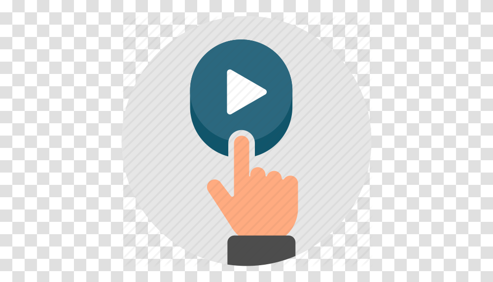 Click Control Hand Play Button Press Button Push Icon, Tape, Washing, Face, Photography Transparent Png