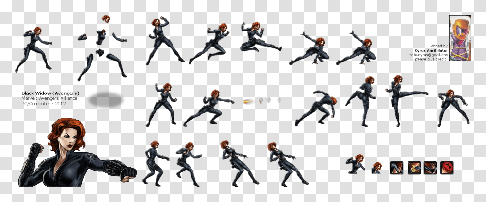 Click For Full Sized Image Black Widow Black Widow Sprite Sheet, Person, Duel, Sport, Dance Transparent Png