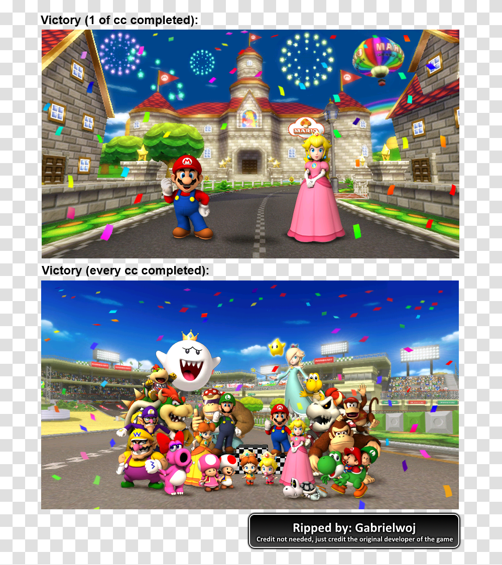 Click For Full Sized Image Victory Screen Mario Kart Wii Personajes, Super Mario, Pac Man Transparent Png