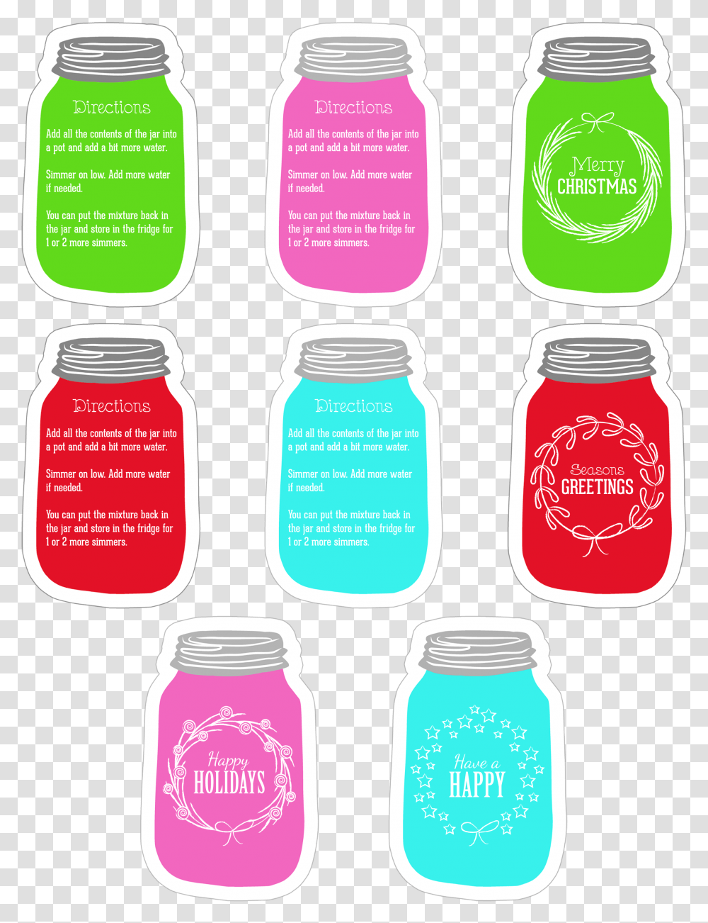 Click Here For The Mason Jar Tag Printables Water Bottle, Food, Jam, Label Transparent Png