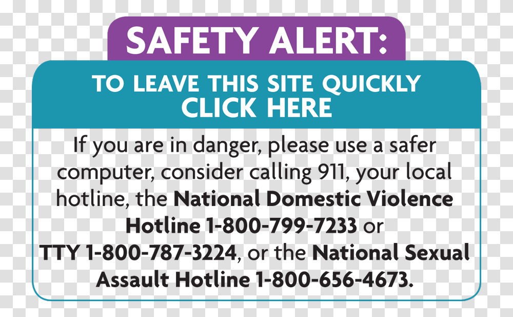 Click Here To Escape Domestic Violence Sexual Assault Hotline, Female, Paper Transparent Png