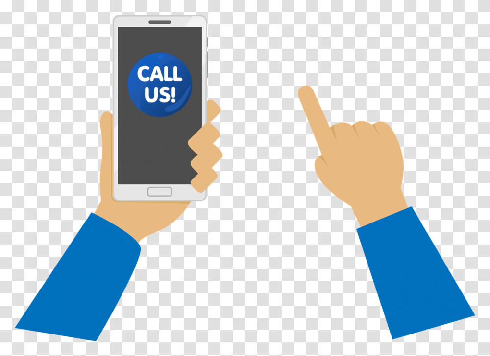 Click To Call Cell Phone Vector, Hand, Apparel Transparent Png