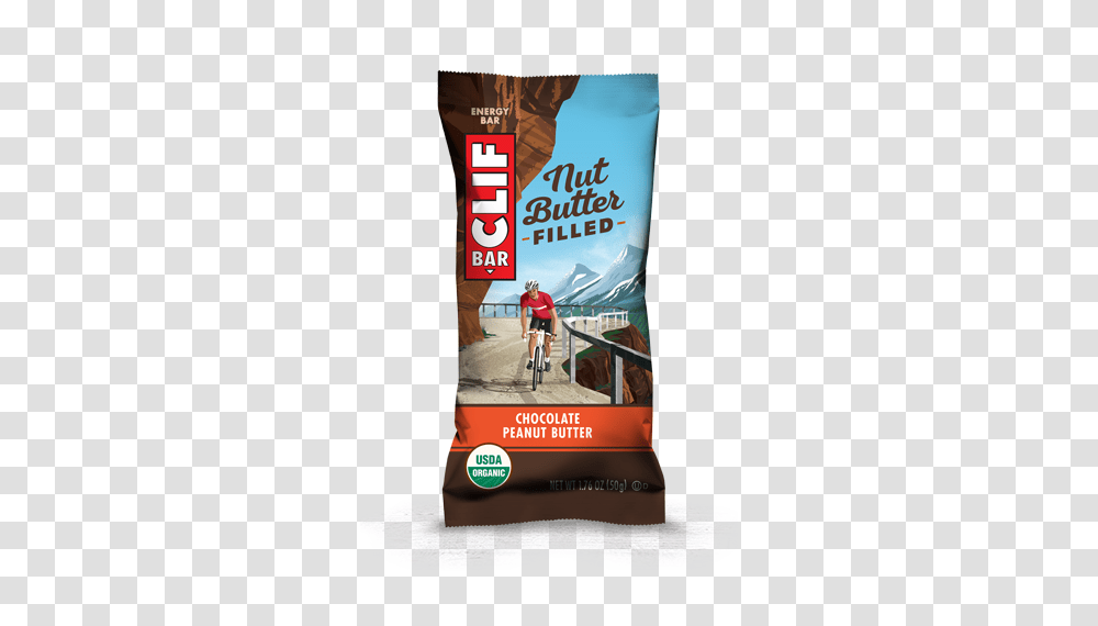 Clif Nutbutter Filled Chocolate Peanut Butter, Person, Advertisement, Poster, Flyer Transparent Png