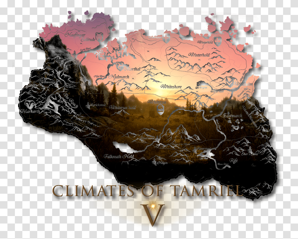 Climates Of Tamriel The Elder Scrolls Skyrim, Poster, Advertisement, Text, Handwriting Transparent Png