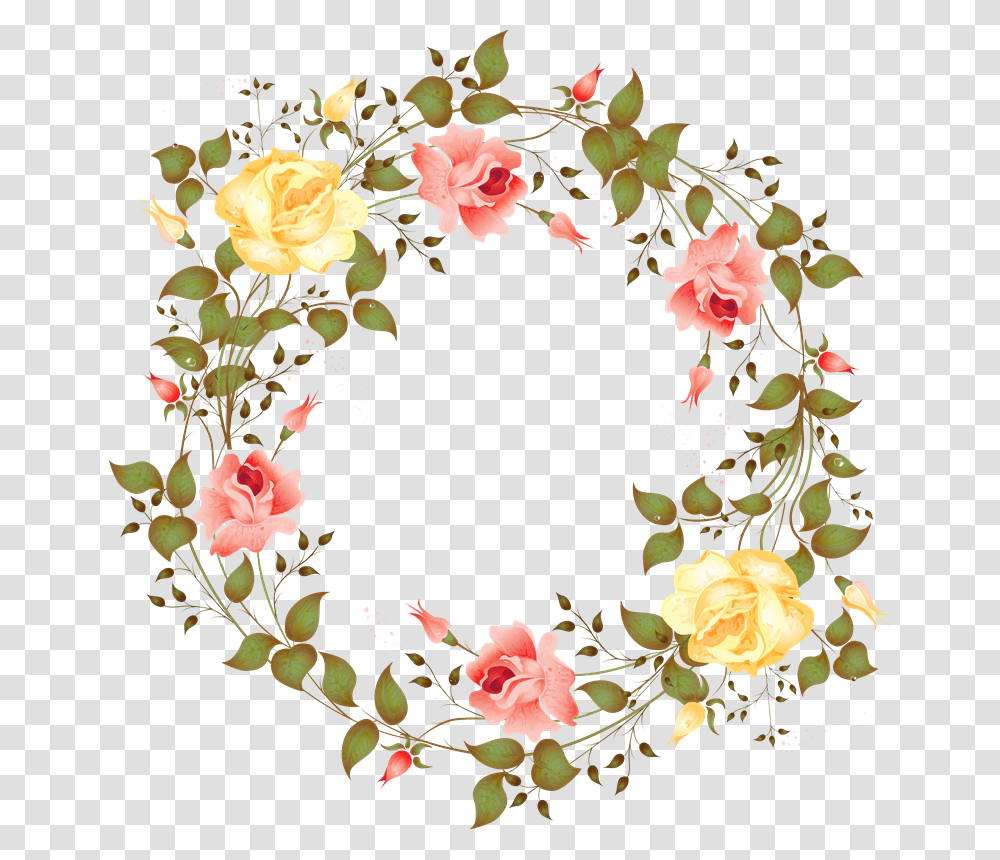 Climbing Roses Clipart Corona De Flores, Floral Design, Pattern, Wreath Transparent Png