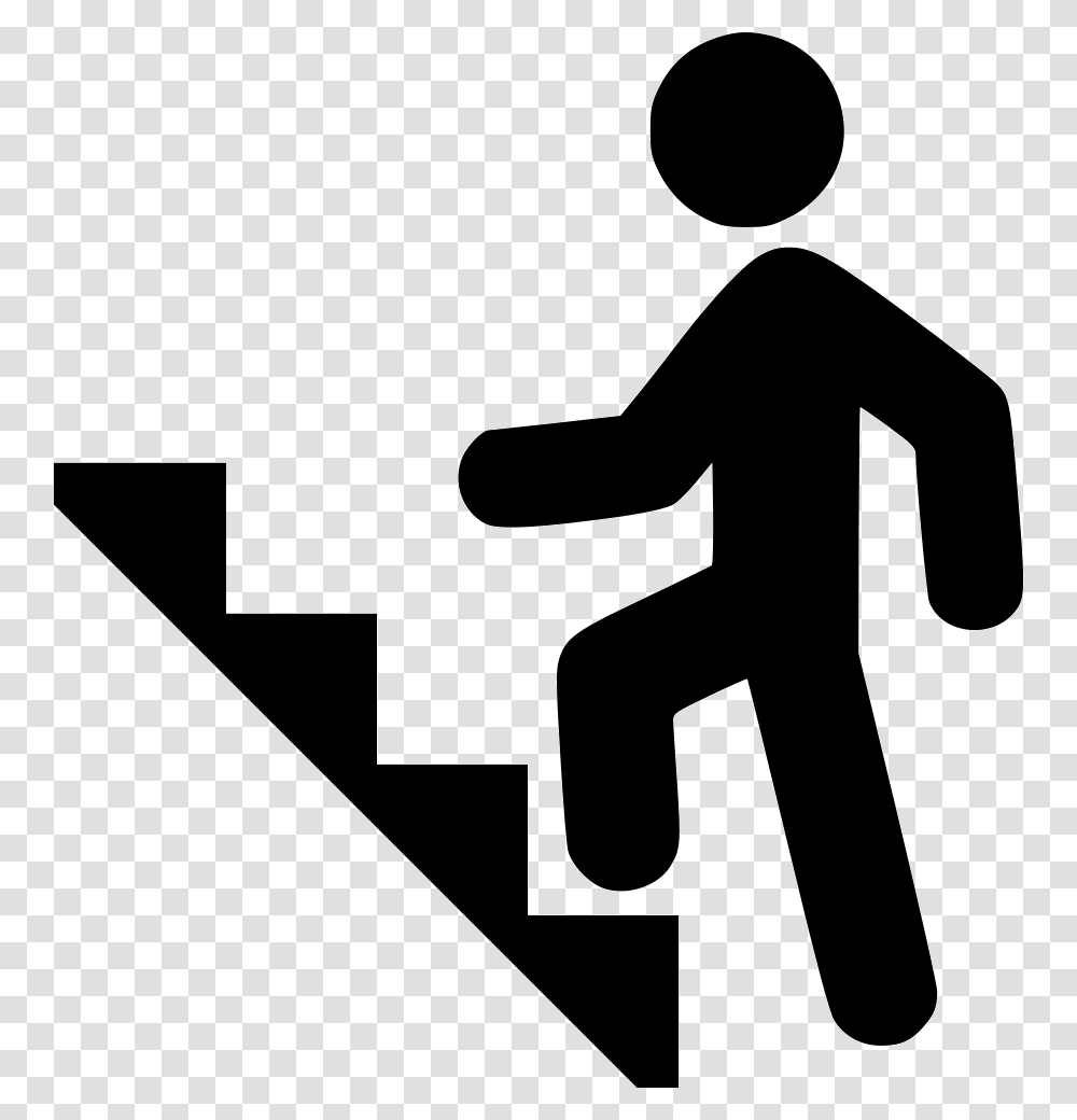 Climbing Stairs Stairs Icon, Person, Human, Silhouette Transparent Png