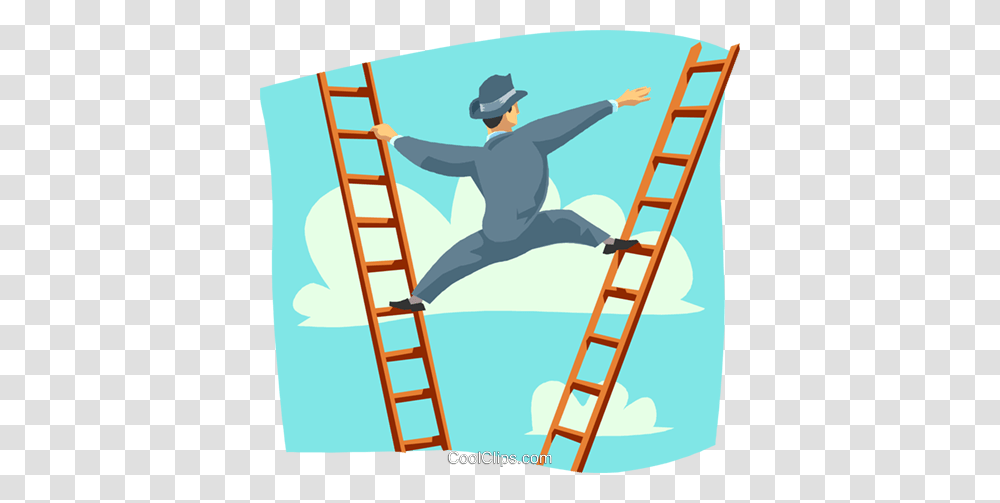 Climbing The Corporate Ladder Royalty Free Vector Clip Art, Person, Construction, Outdoors, Photography Transparent Png