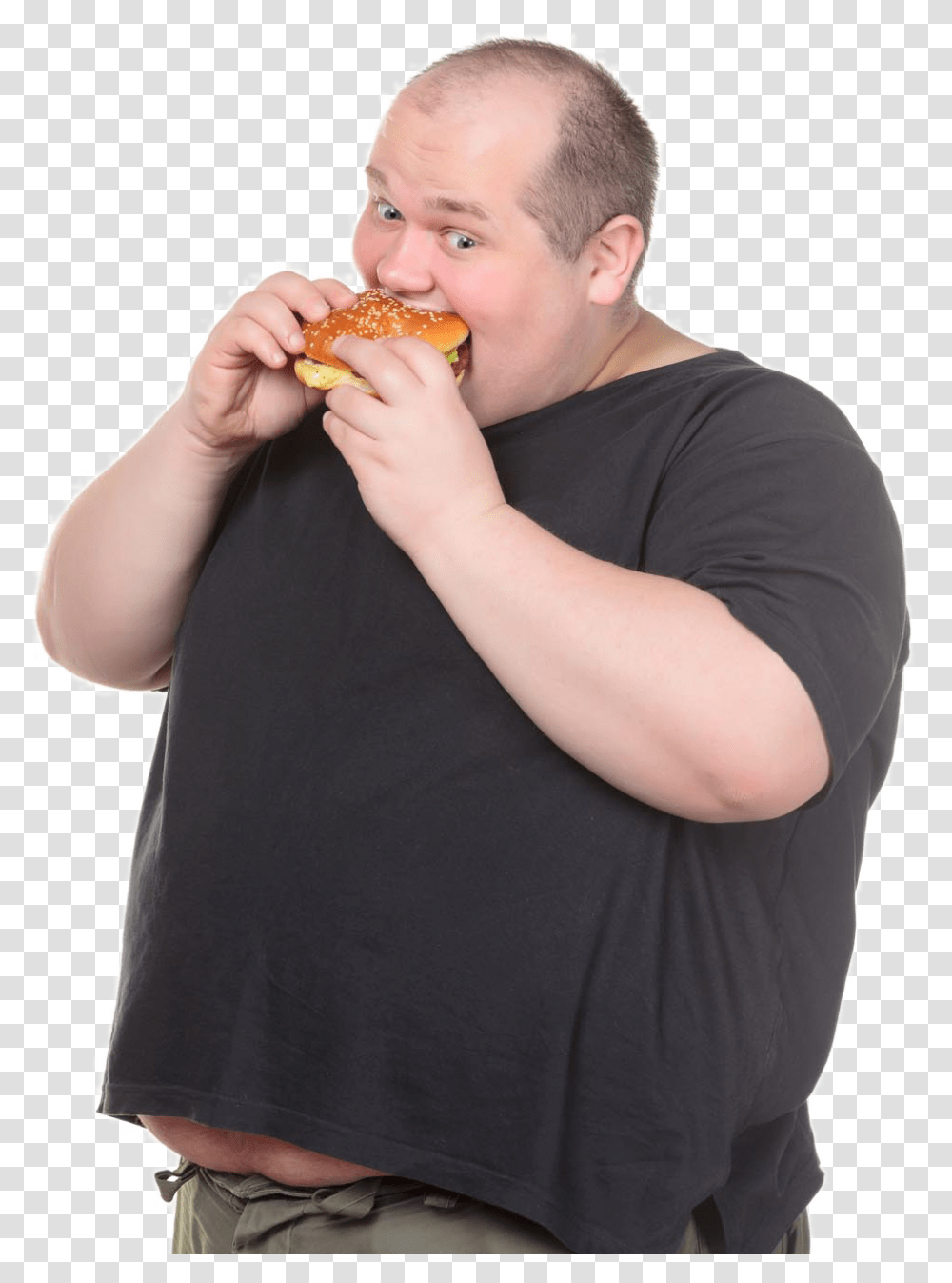 Clip Art A Transprent Free Fat Guy Eating, Person, Human, Food, Hot Dog Transparent Png