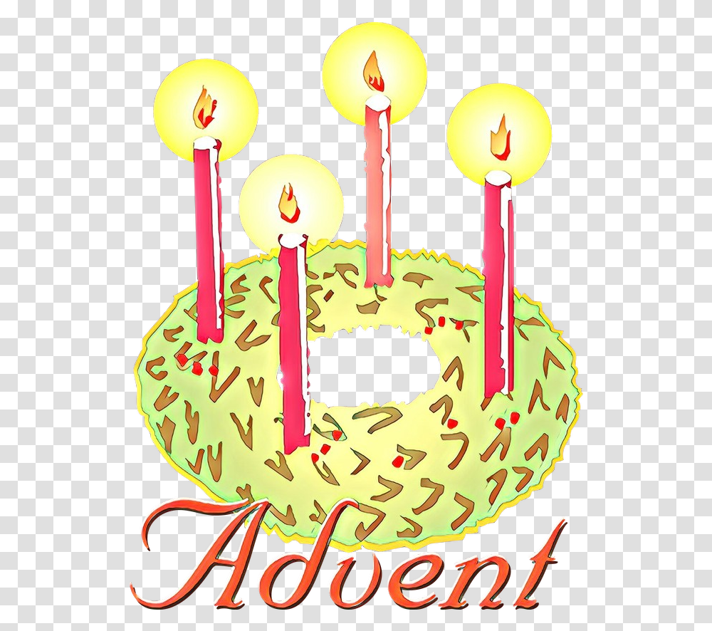 Clip Art Advent Candle Wreath Christmas Graphics Cartoon Advent Wreath, Dessert, Food, Cake, Birthday Cake Transparent Png