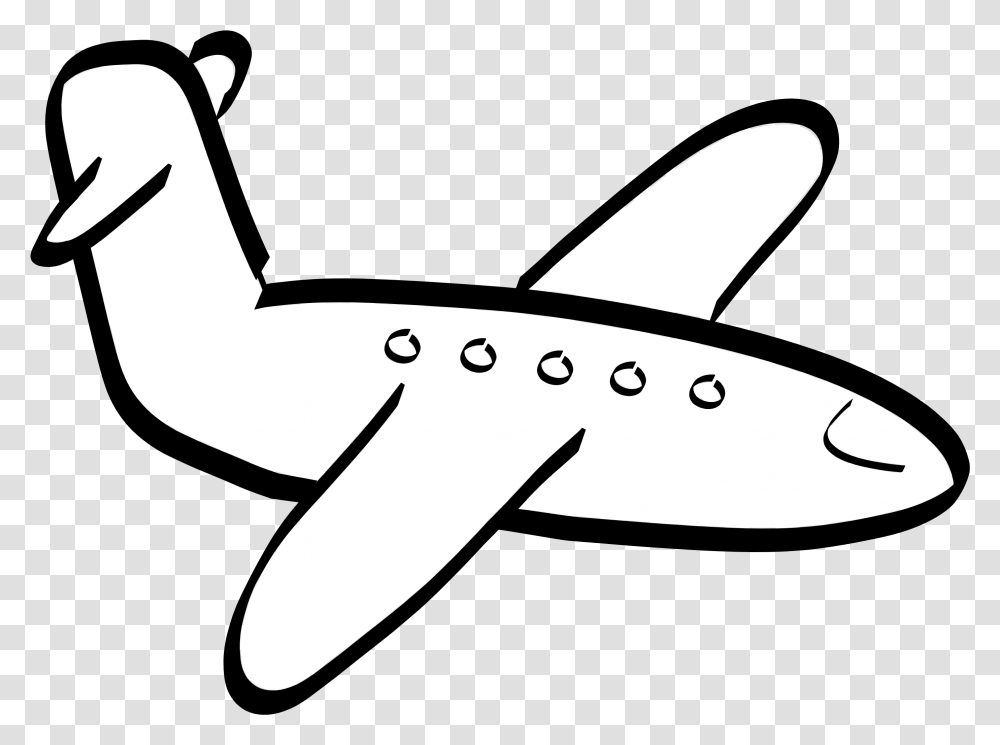 Clip Art Airplane Outline B W Clipart Pencil, Shark, Sea Life, Fish, Animal Transparent Png