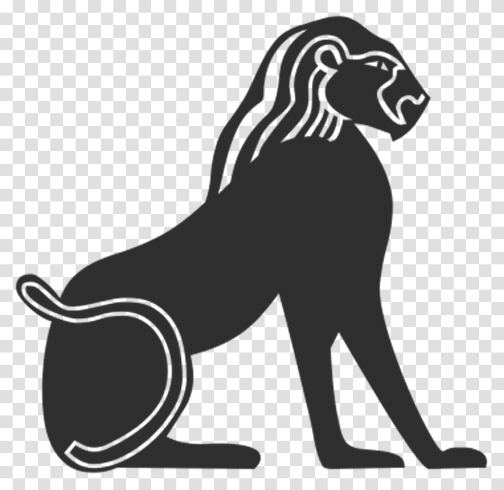 Clip Art Ancient Egypt Egyptian Hieroglyphs Ancient Egypt Lion Symbol, Statue, Sculpture, Silhouette, Animal Transparent Png