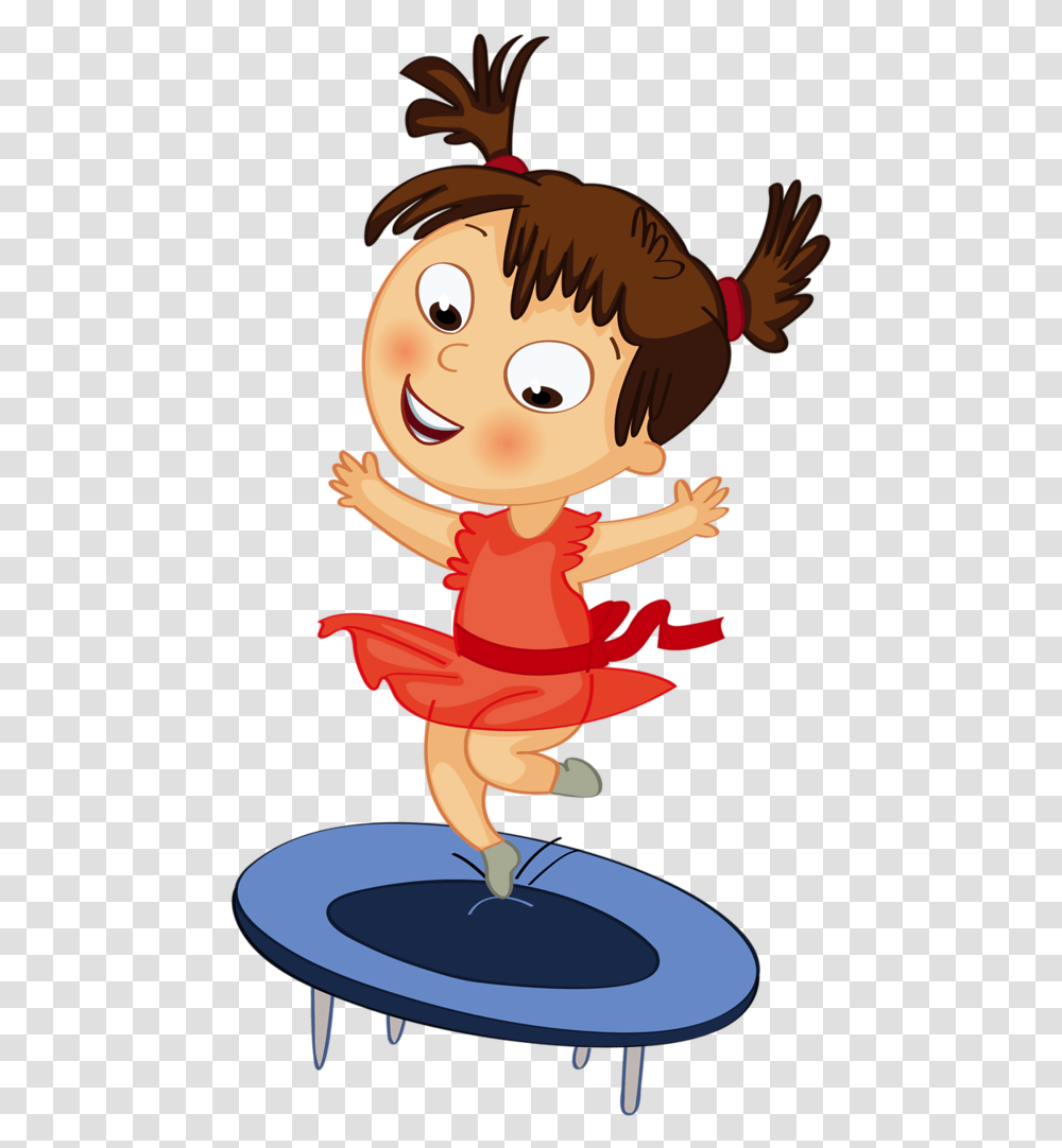 Clip Art And Album Cartoon Jumping On A Trampoline, Cupid, Toy Transparent Png
