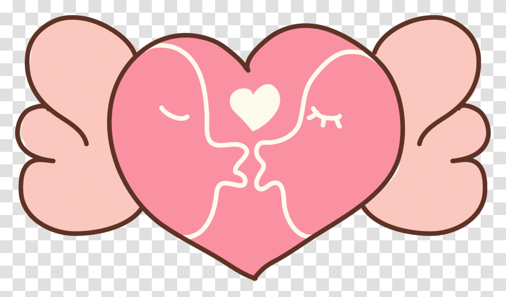 Clip Art Angel Wings Cartoon Pink Heart Clipart, Label, Cushion Transparent Png