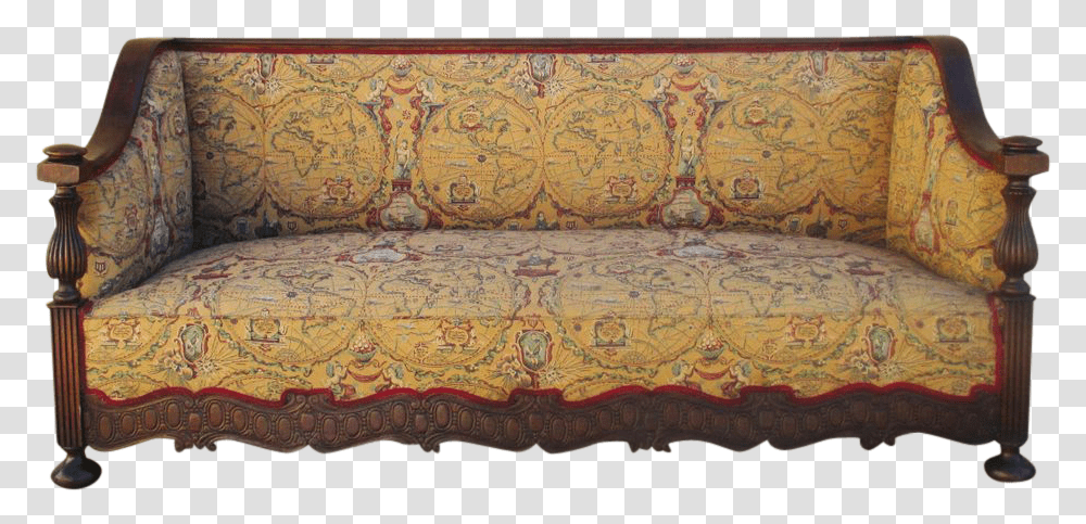 Clip Art Antique Couches Studio Couch, Furniture, Rug, Tapestry, Ornament Transparent Png