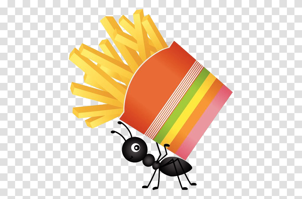 Clip Art Ants Carry French Fries Transprent Ants Carrying Food Clipart, Insect, Invertebrate, Animal Transparent Png