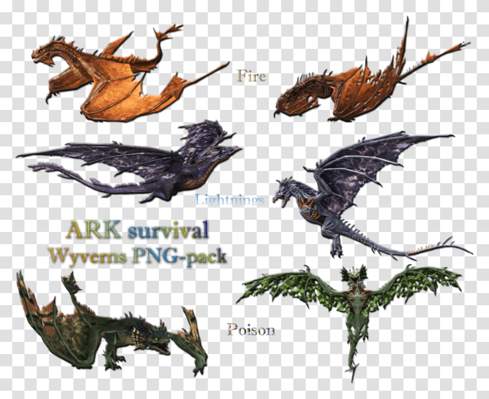 Clip Art Ark Lightning Storm Types Of Wyverns In Ark, Dragon, Bird, Animal, Wasp Transparent Png