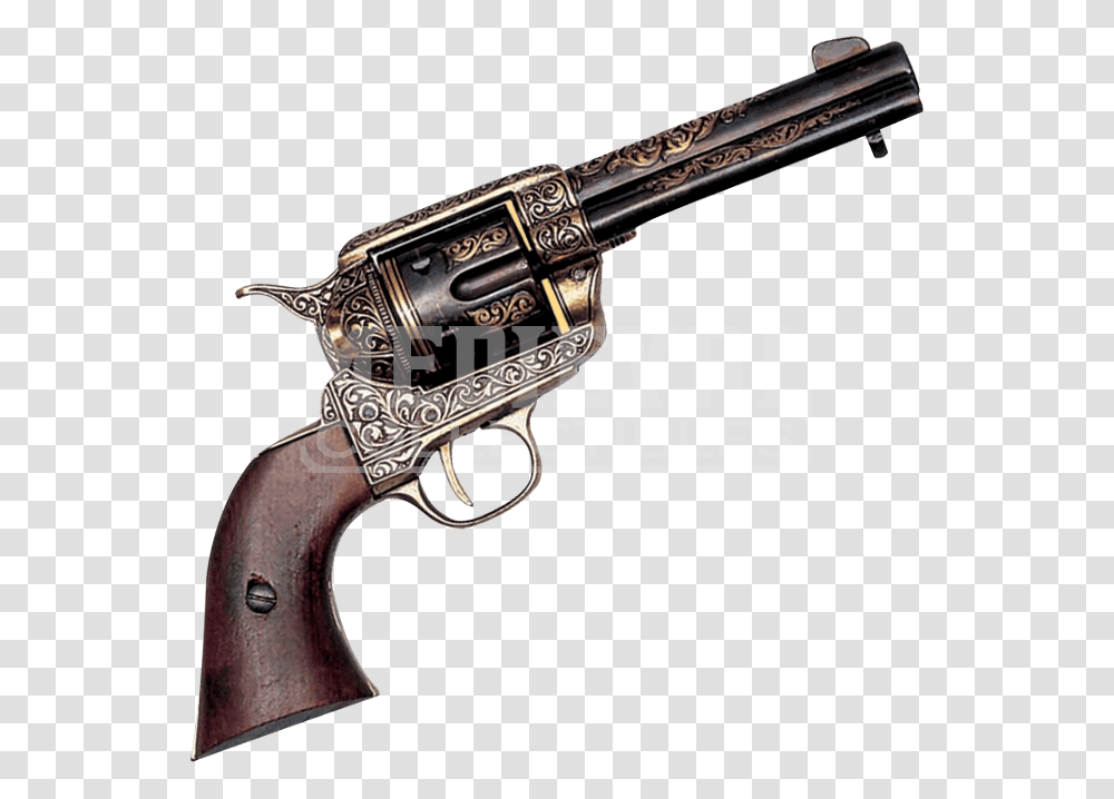 Clip Art Army Revolver Engraved Colt 45 Peacemaker, Gun, Weapon, Weaponry, Handgun Transparent Png