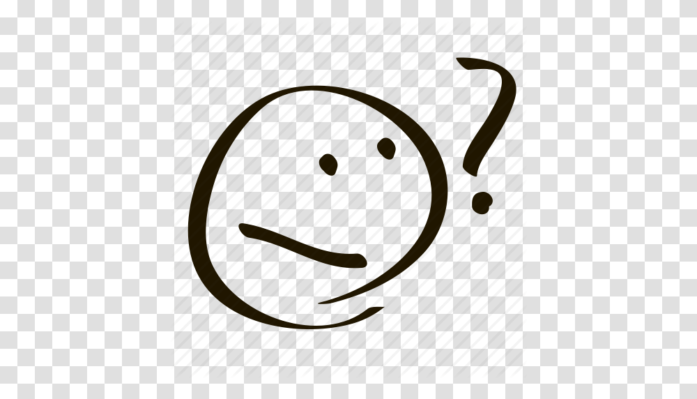 Clip Art Asking Confused Emoticon Question Questioning Smiley, Whip, Hoop Transparent Png