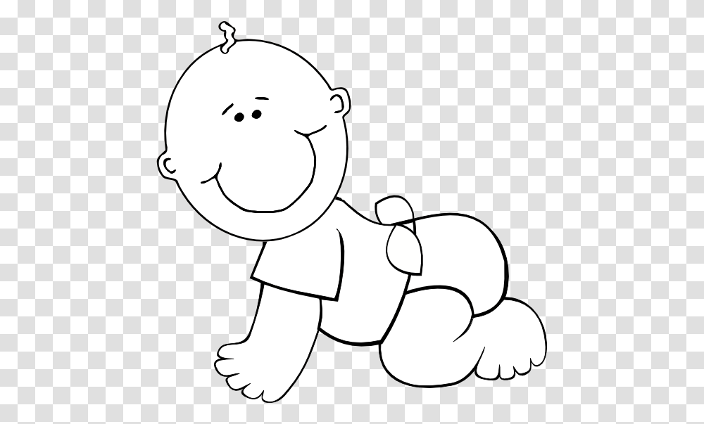 Clip Art Baby Boy Crawling Black White Line Art, Drawing, Doodle, Snowman, Winter Transparent Png