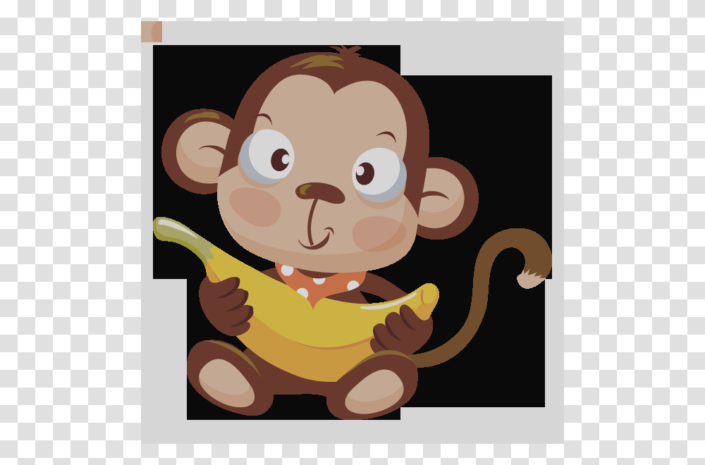 Clip Art Baby Monkey With Banana Clip Art, Cupid, Food Transparent Png