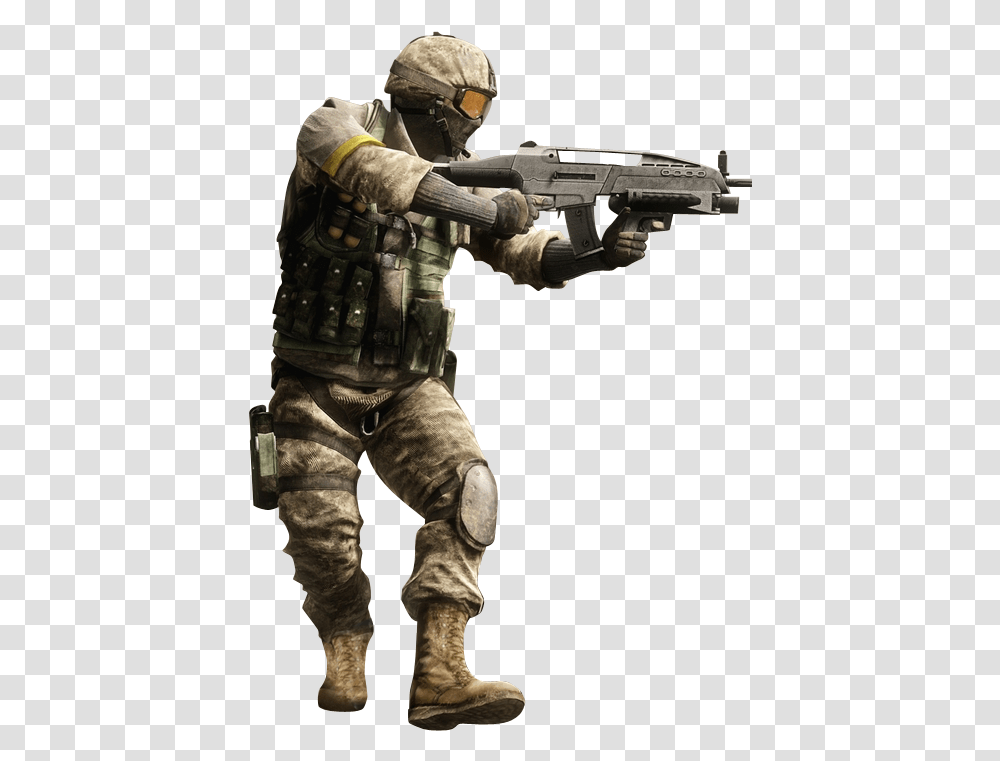 Clip Art Battlefield 1 Wikia Battlefield Bad Company 2 Us, Gun, Weapon, Weaponry, Person Transparent Png