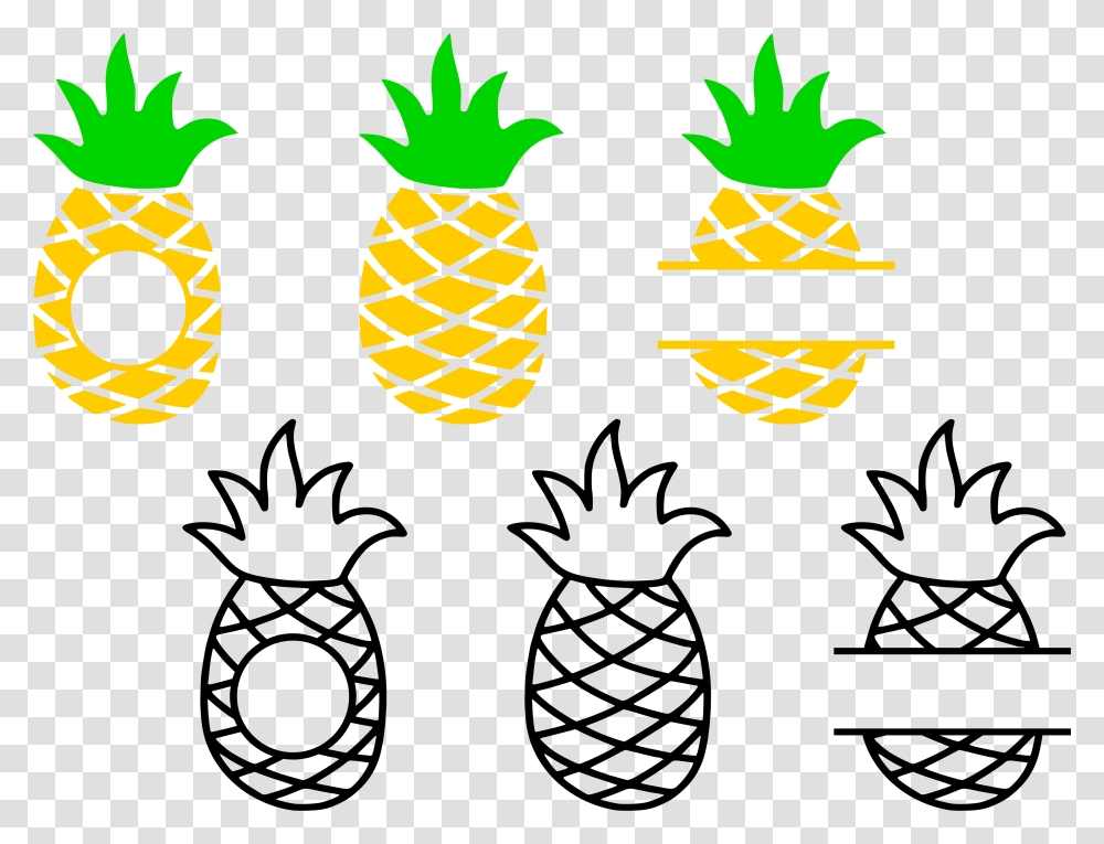 Clip Art Be A Pineapple Svg Monogram Pineapple Frame, Plant, Fruit, Food Transparent Png