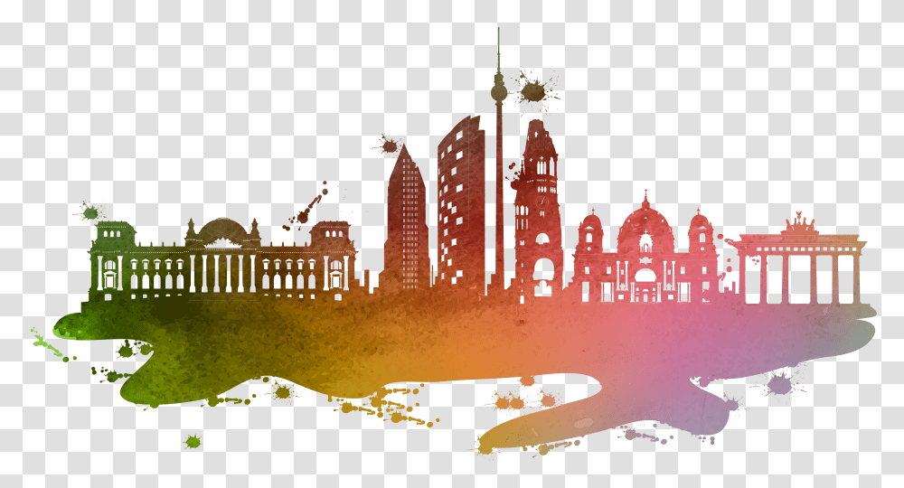 Clip Art Berlin Skyline Colorful City Free Berlin Skyline Vector, Architecture, Building, Outdoors, Nature Transparent Png