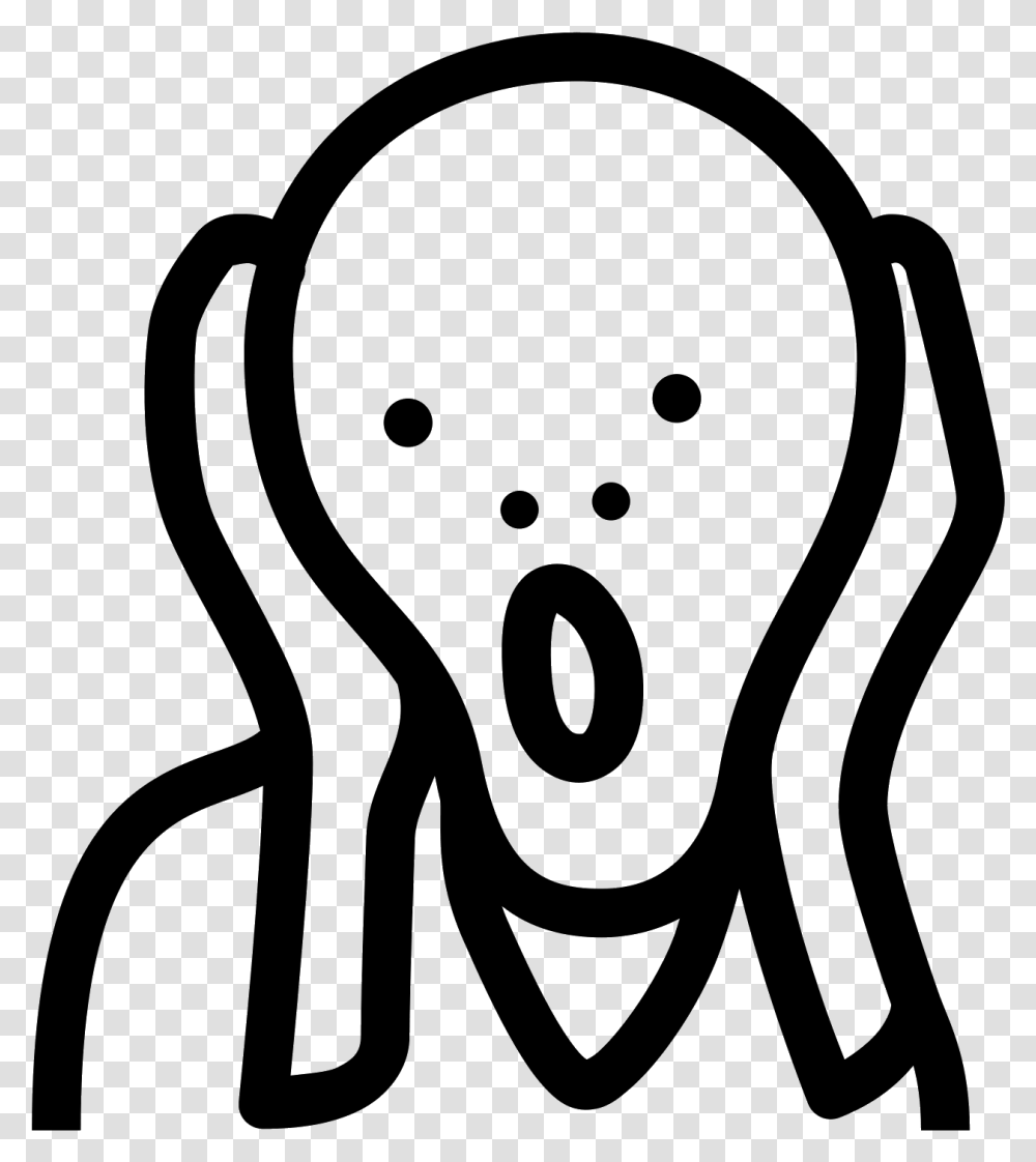Clip Art Black And White Artist Vector Icon Edvard Munch The Scream Icon, Gray, World Of Warcraft Transparent Png