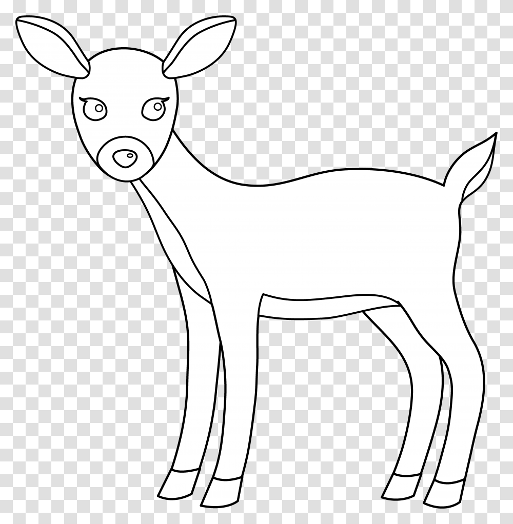 Clip Art Black And White Deer, Mammal, Animal, Wildlife, Sheep Transparent Png