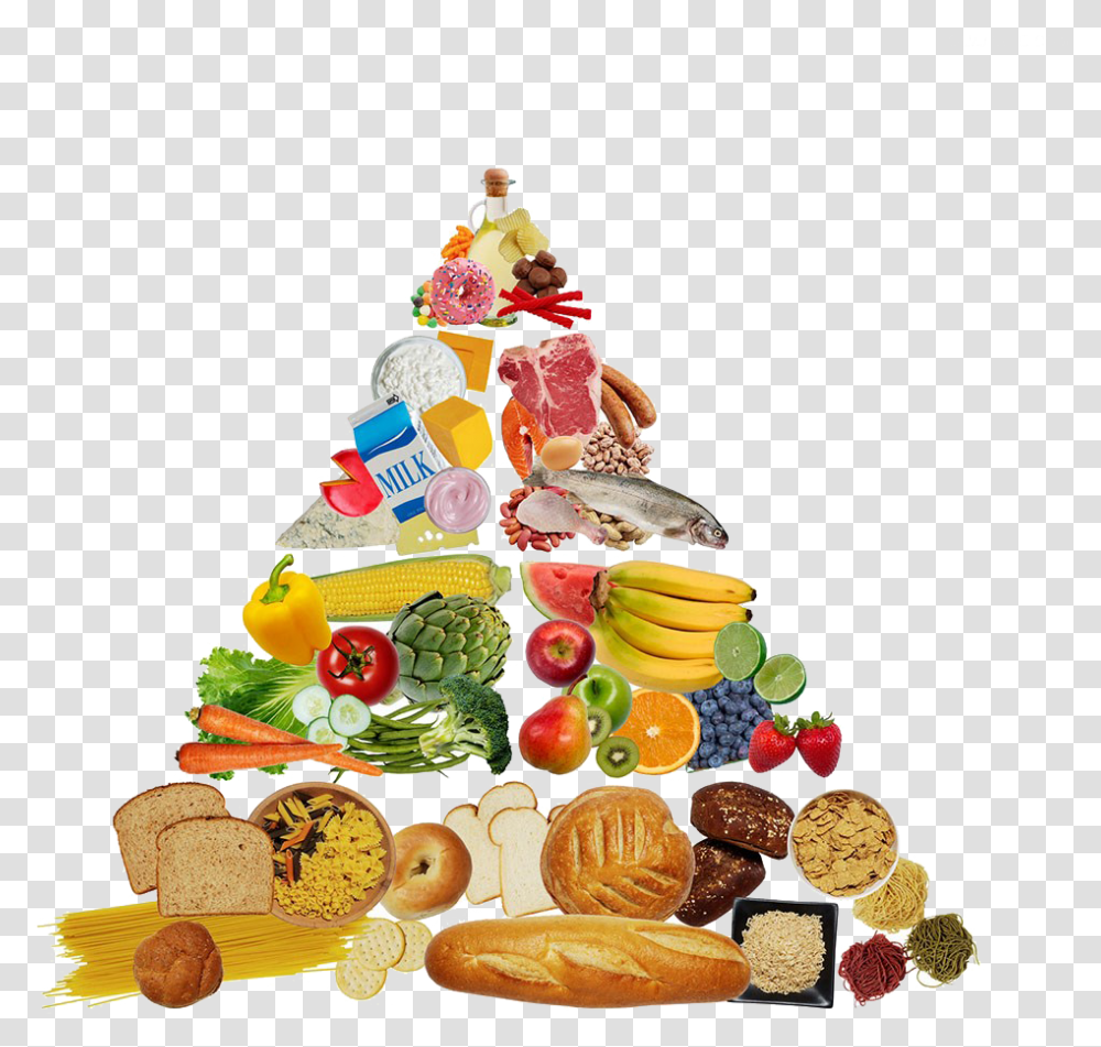 Clip Art Black And White Library Healthy Diet Food Food Pyramid, Plant, Sweets, Fruit, Wedding Cake Transparent Png