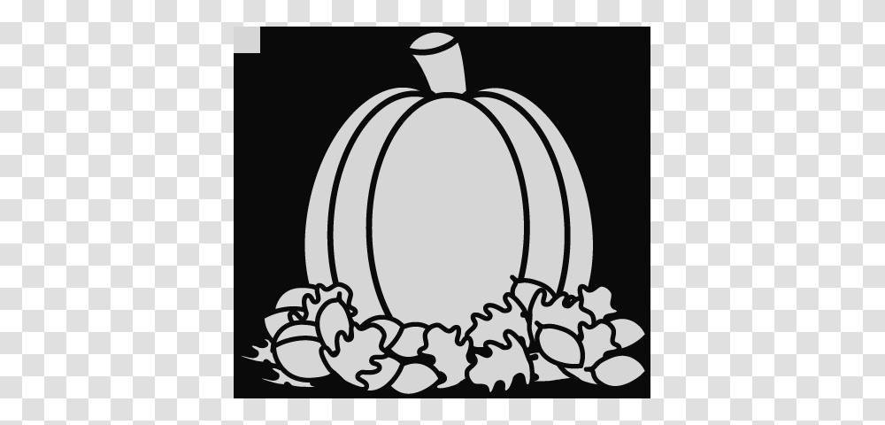Clip Art Black And White Pumpkin In Autumn Leaves Clip Art, Stencil, Barrel Transparent Png