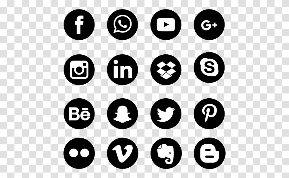 Clip Art Black Social Media Icons Vector Social Media Icons, Number, Alphabet Transparent Png