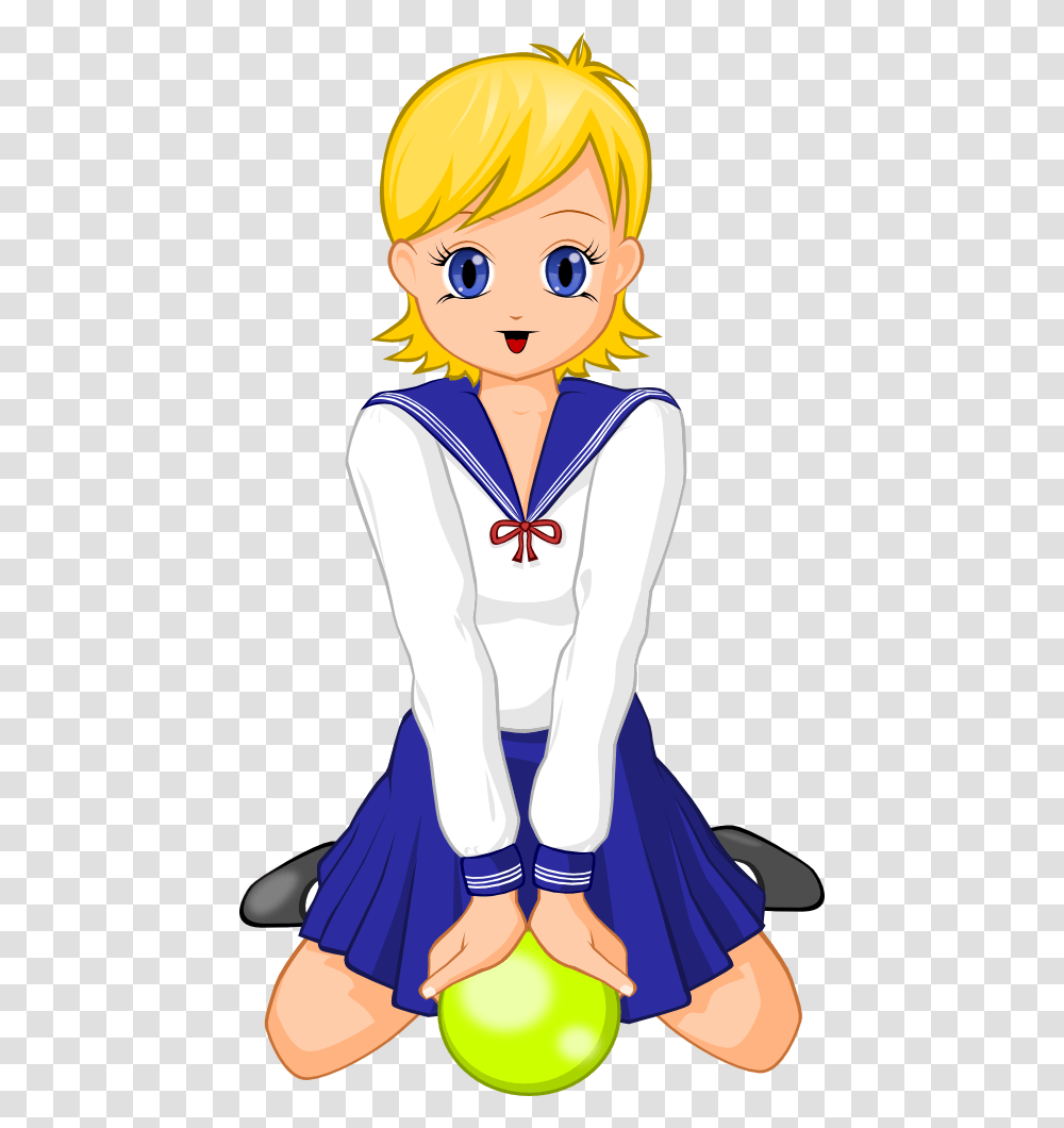 Clip Art Blonde Cartoon Girl School Clipart, Person, Human, Female, Sailor Suit Transparent Png