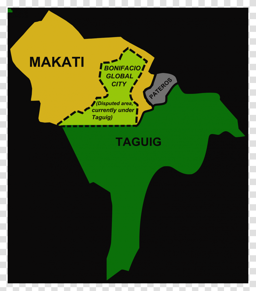 Clip Art Bonifacio Global City Contested Between Taguig, Plot, Diagram, Map, Atlas Transparent Png