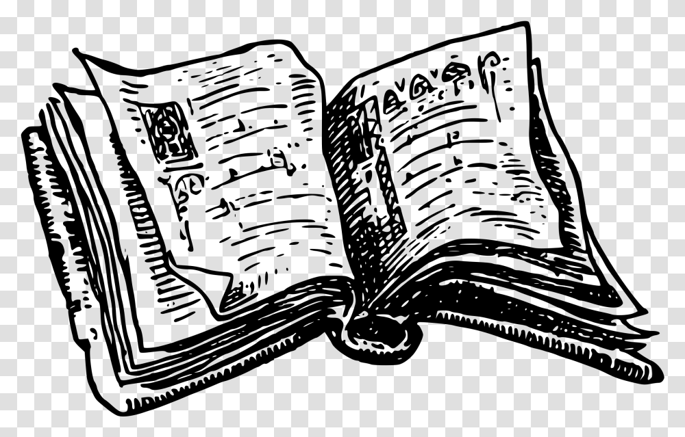 Clip Art Book Open Book Black In White, Gray, World Of Warcraft Transparent Png