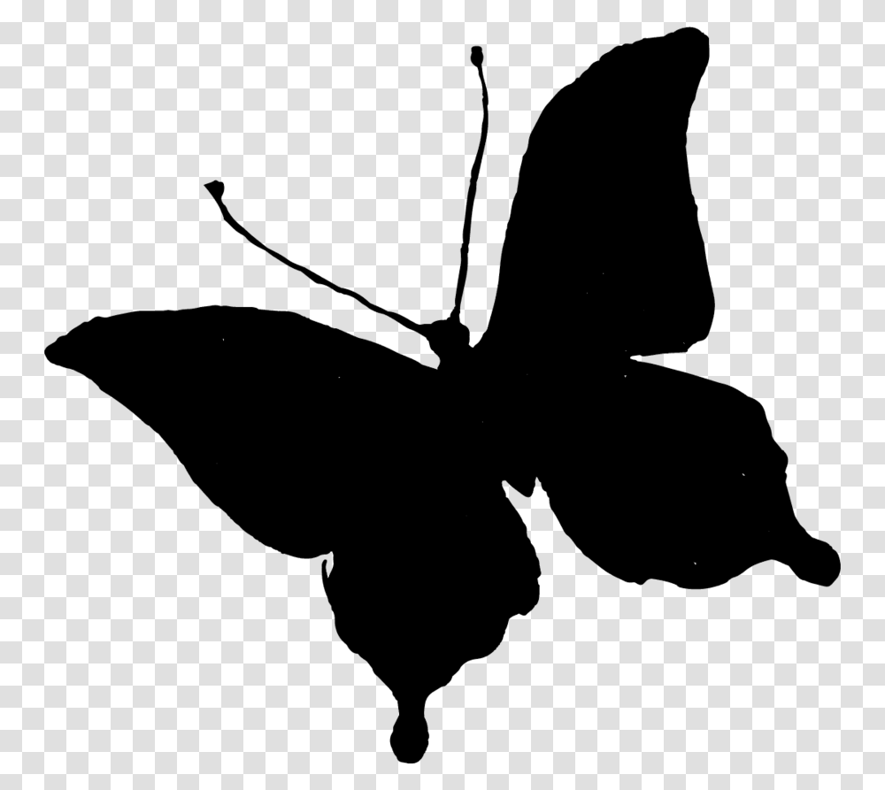 Clip Art Brush Footed Butterflies Silhouette Portable Clip Art Butterfly Black, Gray, World Of Warcraft Transparent Png