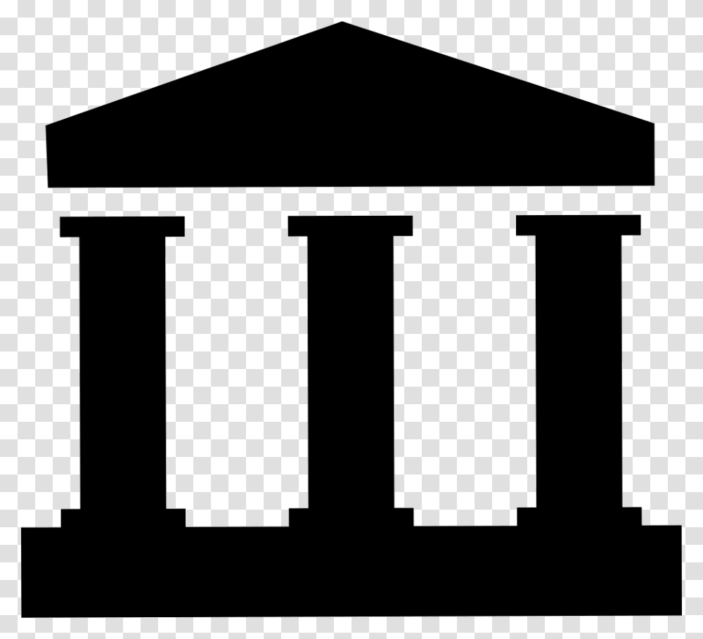 Clip Art Building With Columns Three Pillars Icon, Stencil, Architecture, Mailbox Transparent Png