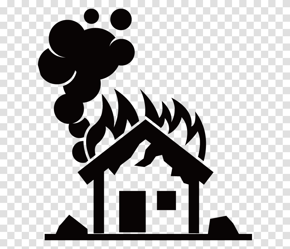 Clip Art Can Stock Photo House House On Fire Silhouette, Stencil Transparent Png