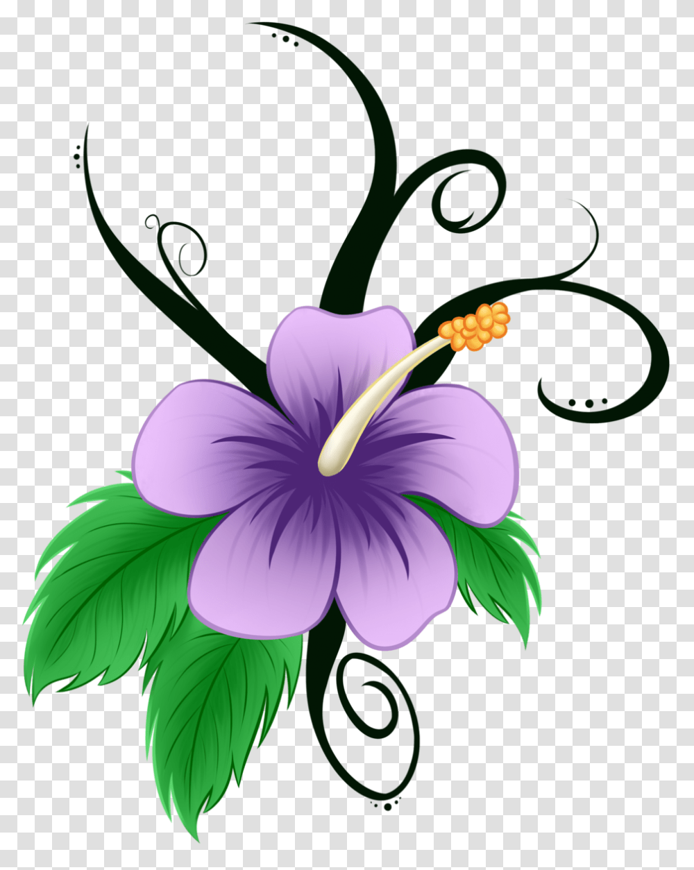 Clip Art Cartoon Hawaiian Flowers Flower Art Images Hd, Plant, Blossom, Hibiscus, Geranium Transparent Png