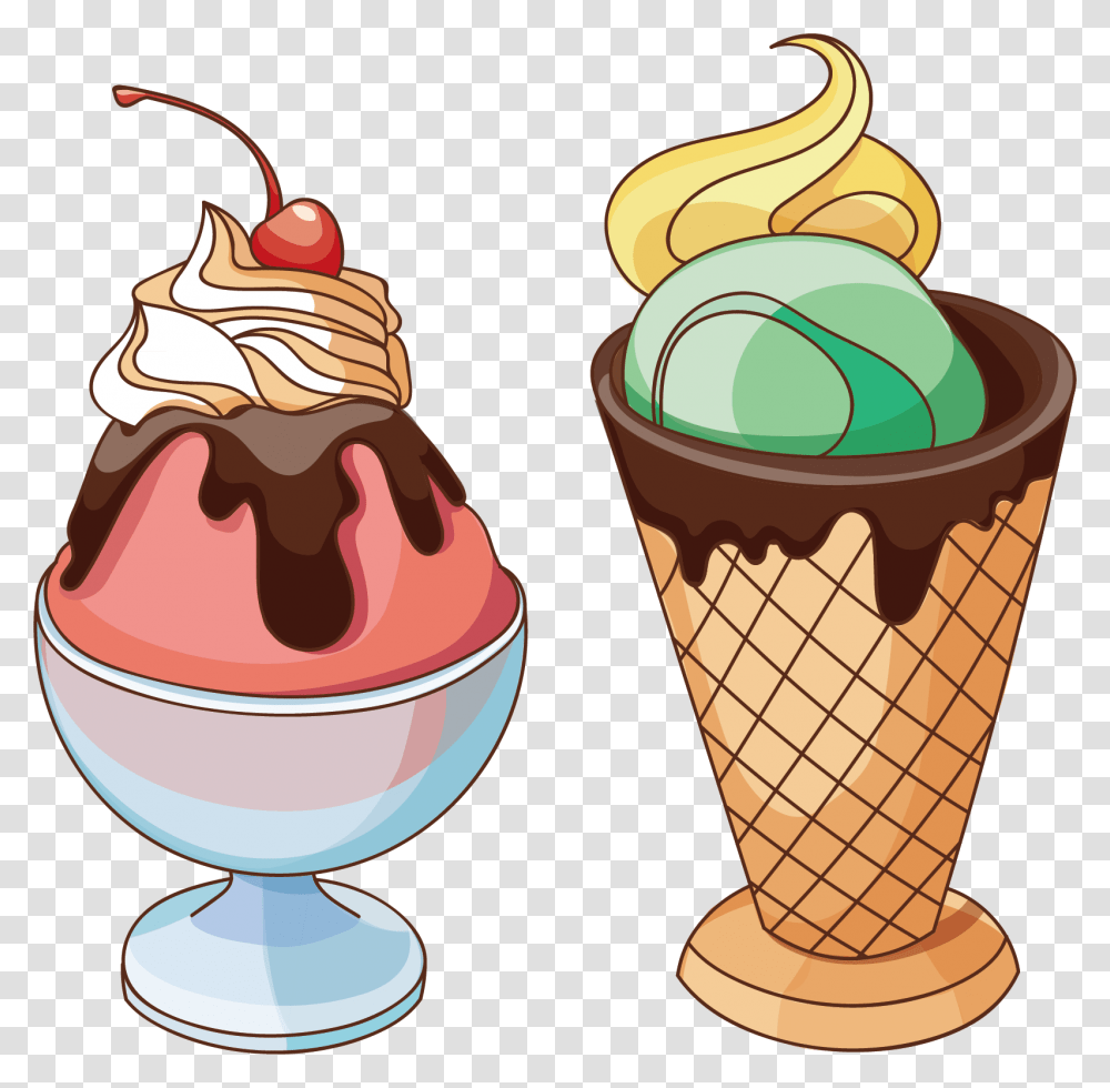 Clip Art Cartoon Ice Ice Cream In Cartoon, Dessert, Food, Creme Transparent Png