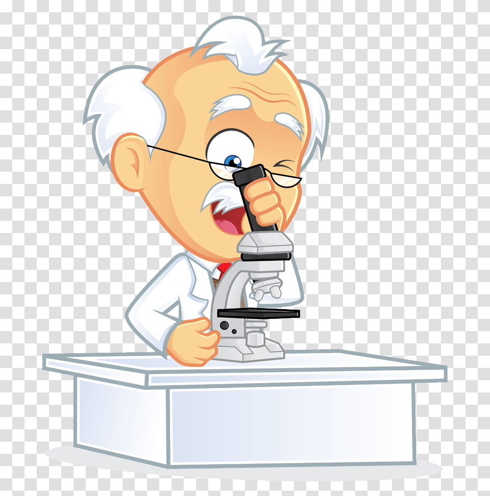Clip Art Cartoon Laboratory Scientist With Microscope Animation, Helmet, Apparel, Toy Transparent Png