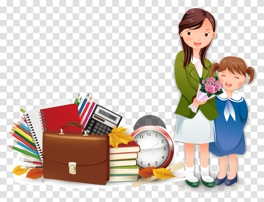 Clip Art Cartoon Pictures Of Teachers And Students Teacher And Student, Person, People, Female, Girl Transparent Png
