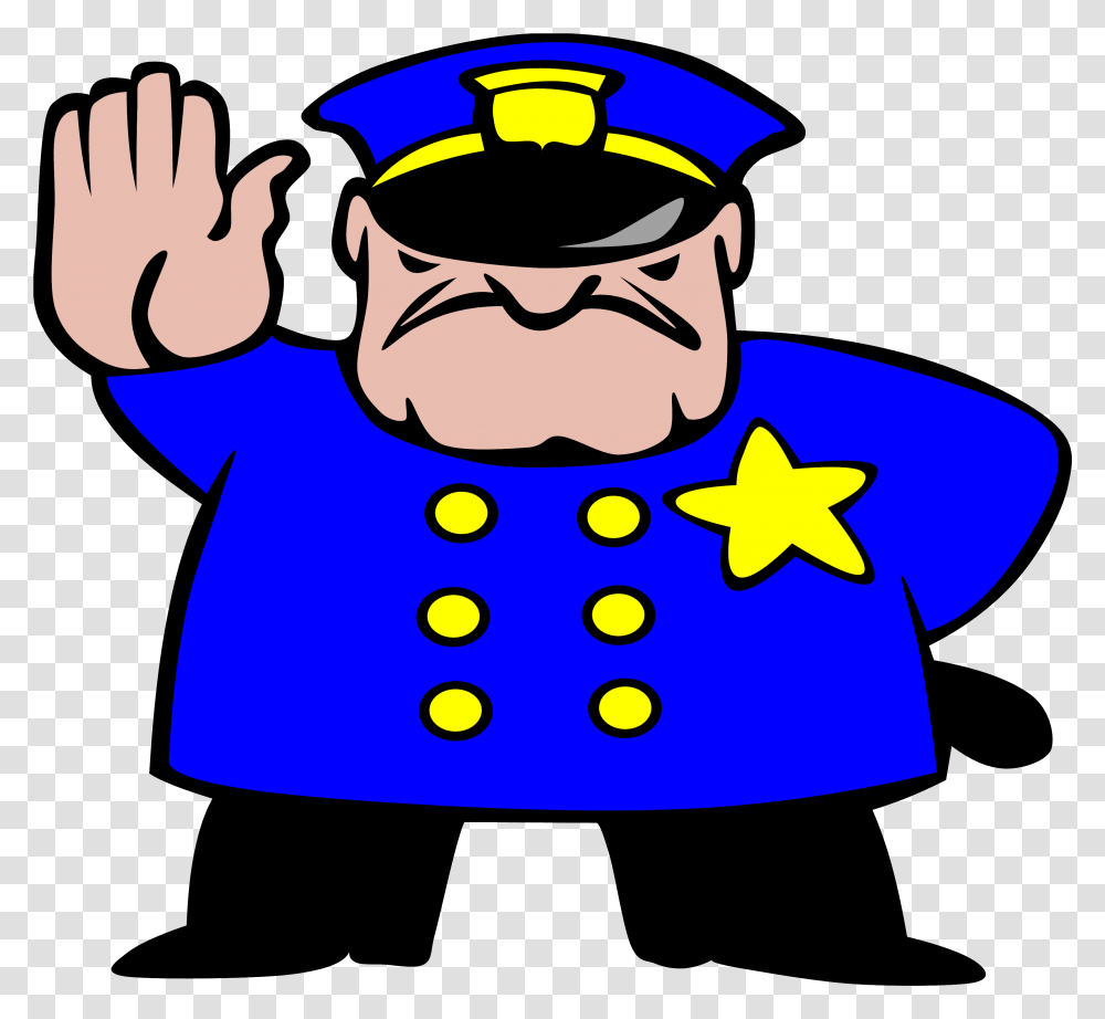 Clip Art Cartoon Police Badge Police Man, Face, Crowd, Logo Transparent Png